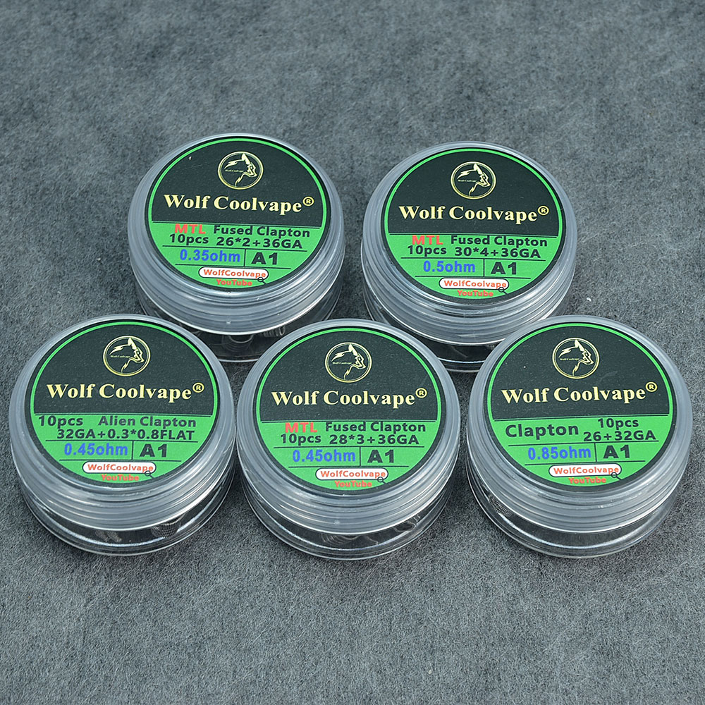 10pcs NI80/SS316L/A1 mtl Alien - Clapton Wire Pre Built のレビューと価格