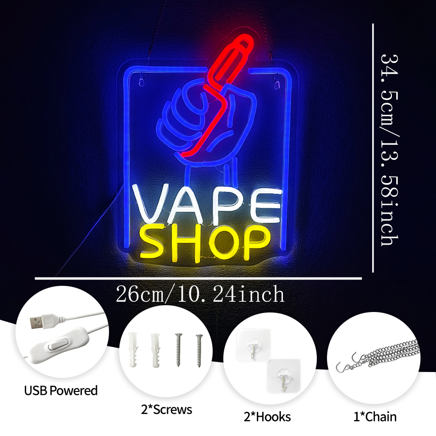 VAPE Shop Neon Sign for Smoke  - Vaping Store のレビューと価格