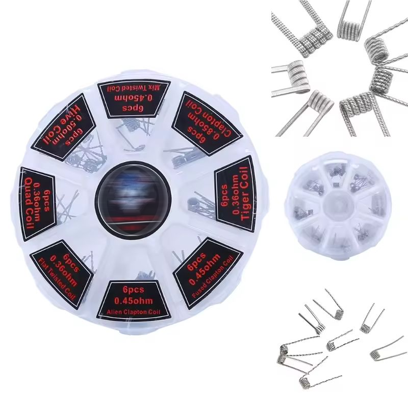 48Pcs/Set Pre Built Coils RTA  - Clapton Wire Pre Built のレビューと価格