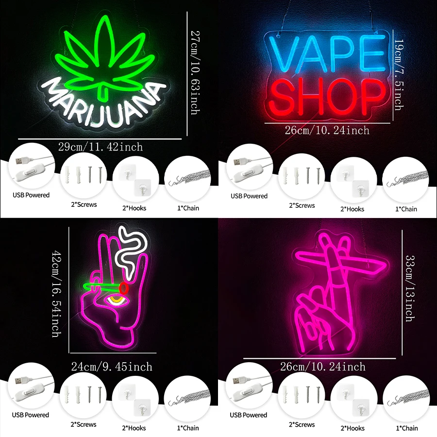 Vape Shop Neon Sign For Wall D - Vaping Store のレビューと価格