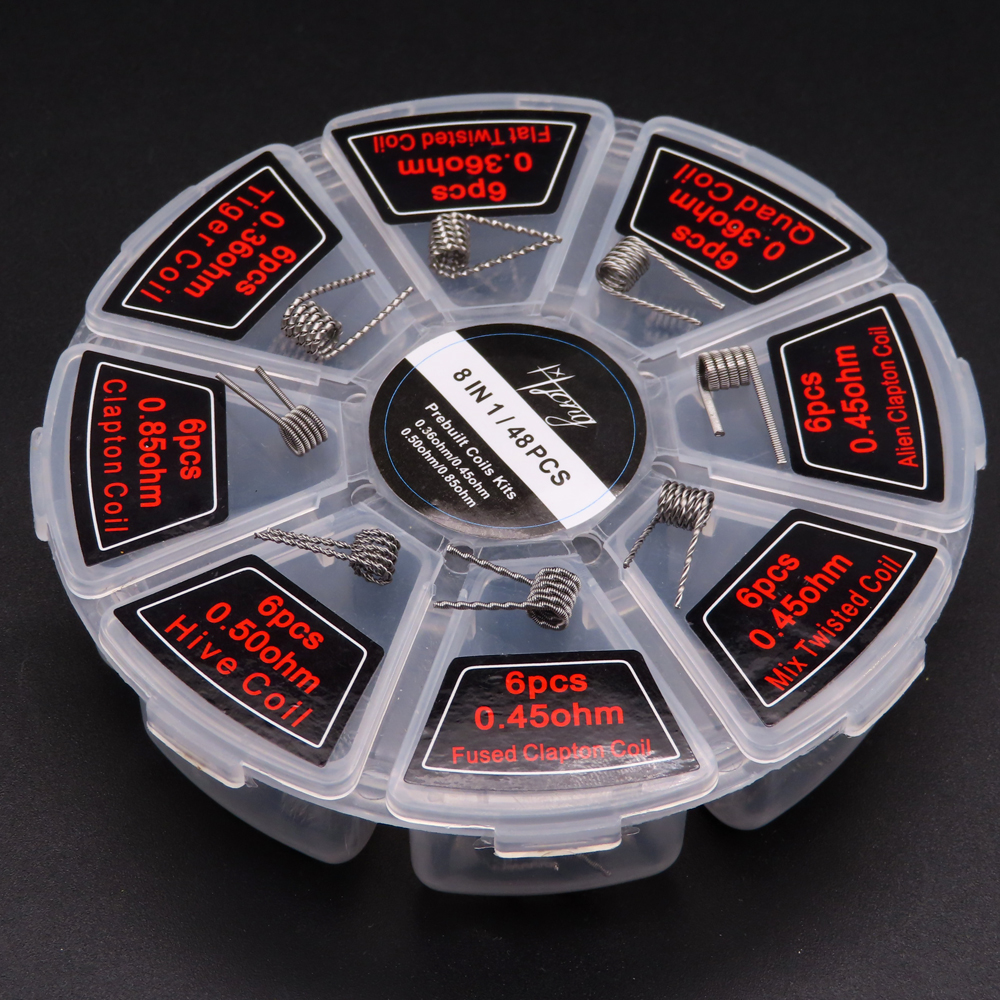 48pcs/set Premade Coils RTA RD - Clapton Wire Pre Built のレビューと価格