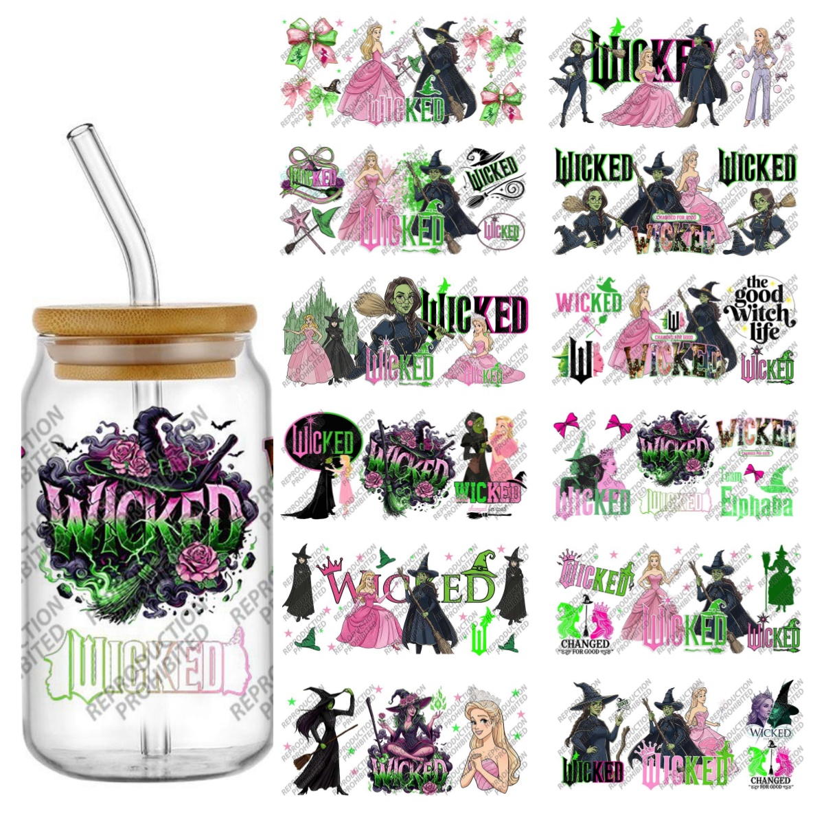 3D UV DTF Witch Bow Pattern cu - Rdta Tank Glass のレビューと価格
