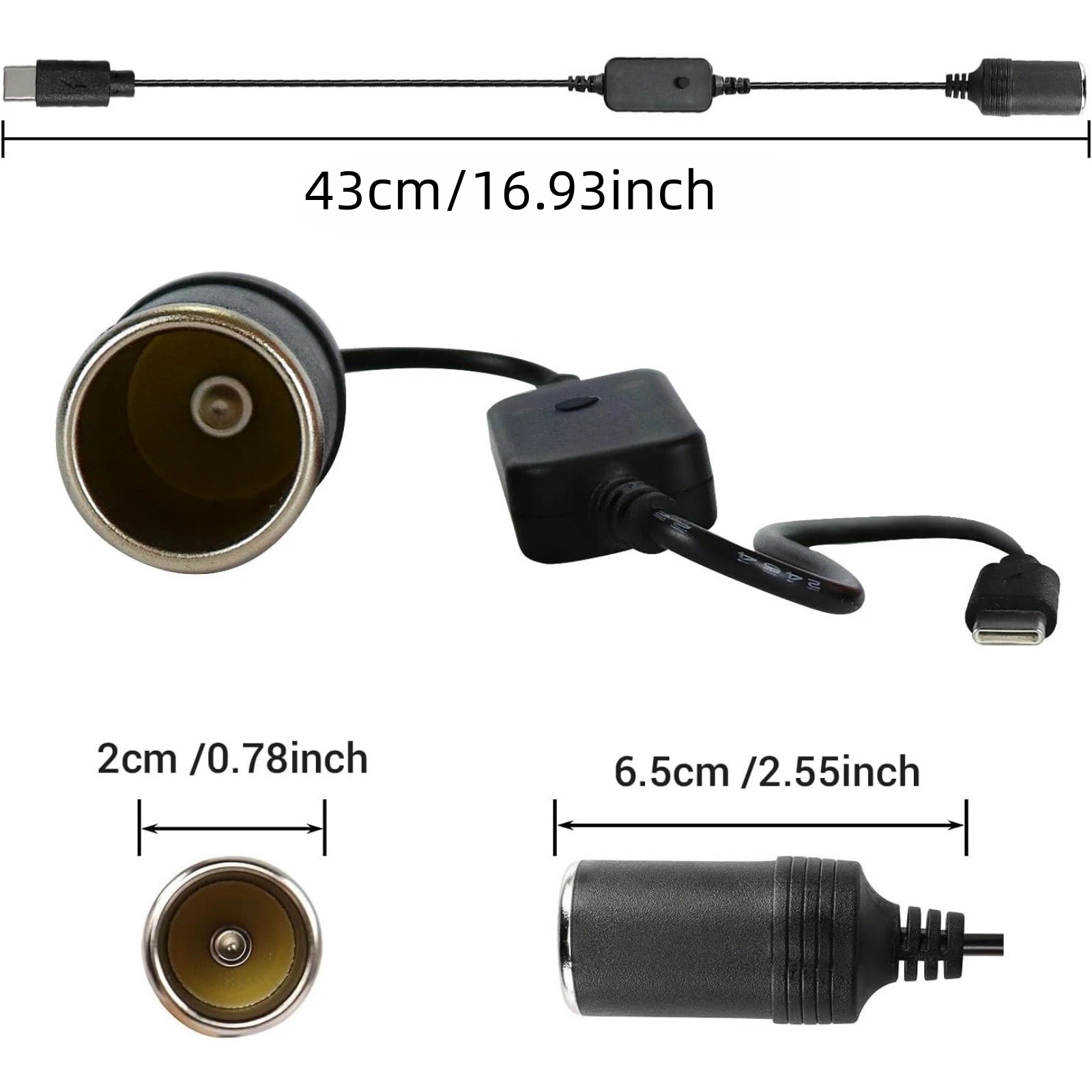 1Pc USB-C to 12V Car Cigarette - Accessories Experts Vape のレビューと価格