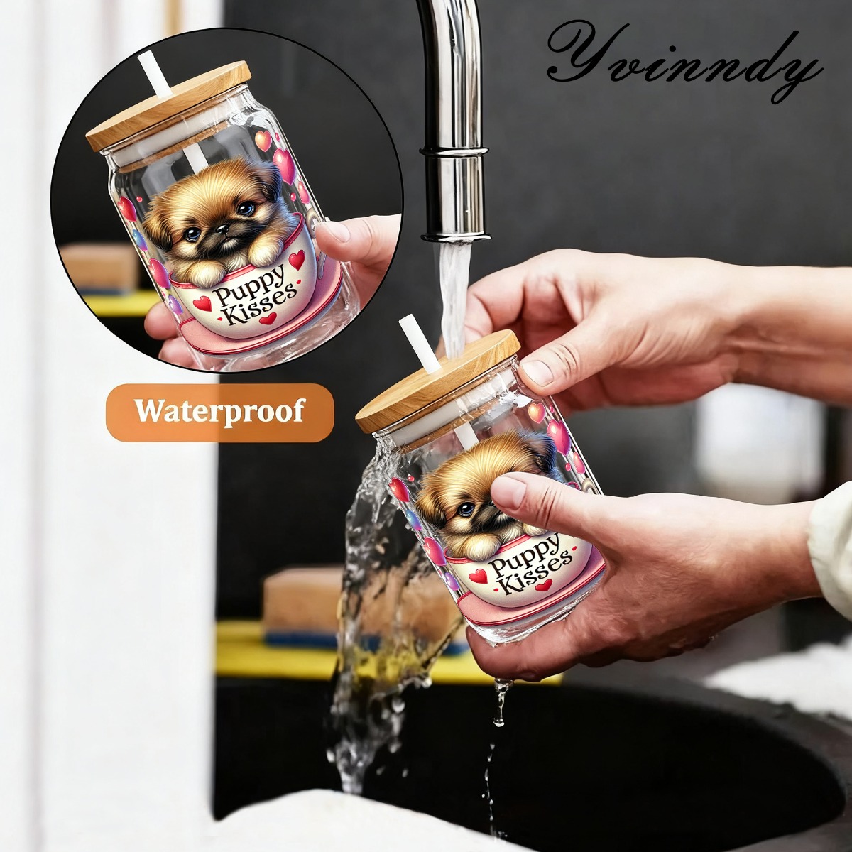 5Pcs/Set Valentines Puppy 16OZ - Rdta Tank Glass のレビューと価格