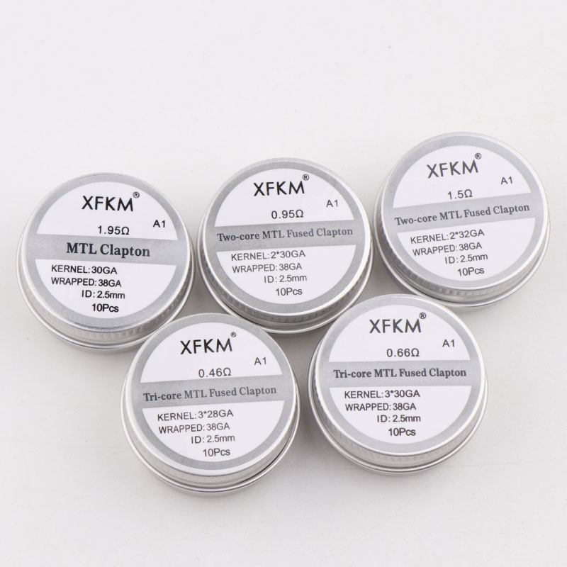 NEW XFKM 10PCS/box NI80/A1/SS3 - Clapton Wire Pre Built のレビューと価格