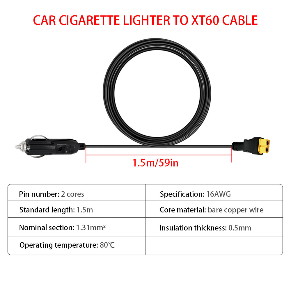 XT60 16AWG Plug Car Cigarette  - Accessories Experts Vape のレビューと価格